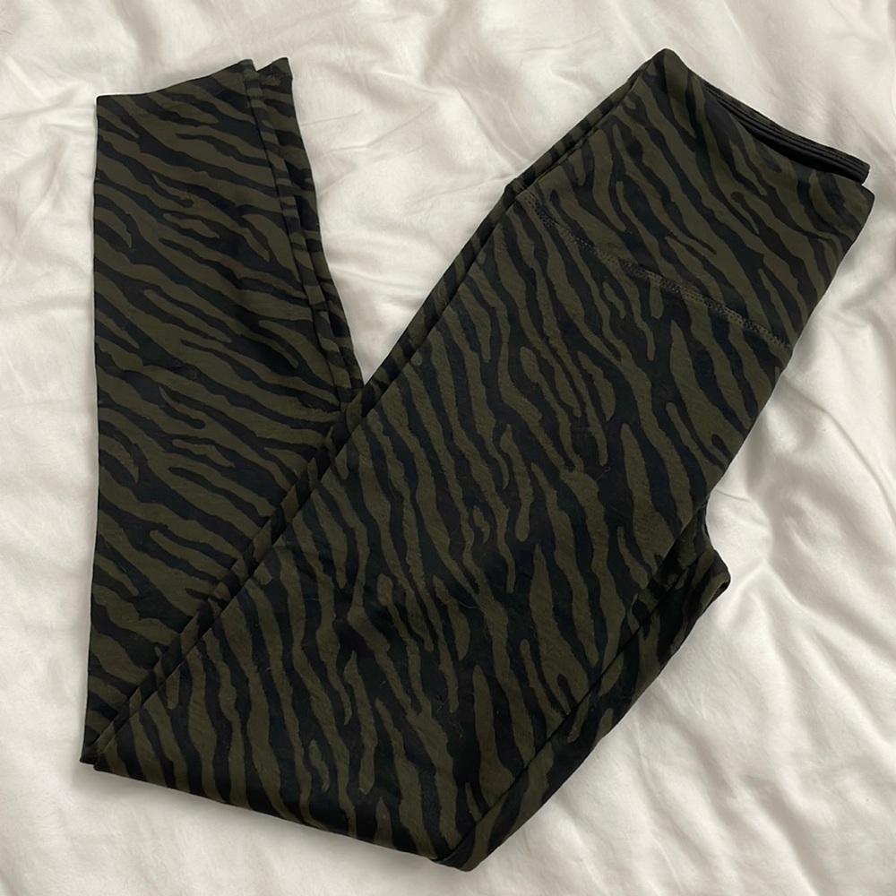 Forest Green Zebra Print Leggings